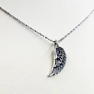 Collier aile, chaîne en argent sterling 925 avec aile d'ange sterling 925, pendentif aile d'oiseau, maillon à l'infini et fermoir à l'infini à l'arrière