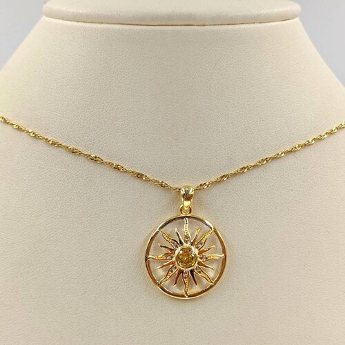 Gold Sun Necklace Sunburst Necklace 