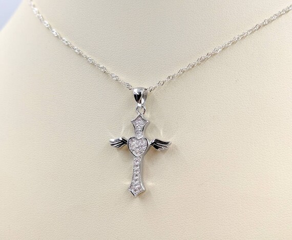 925 Cross With Wings Angel Wing Cross 