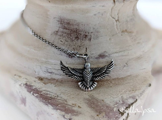 Filigree Mockingbird Necklace; 925 Sterling Silver Swallow Pendant