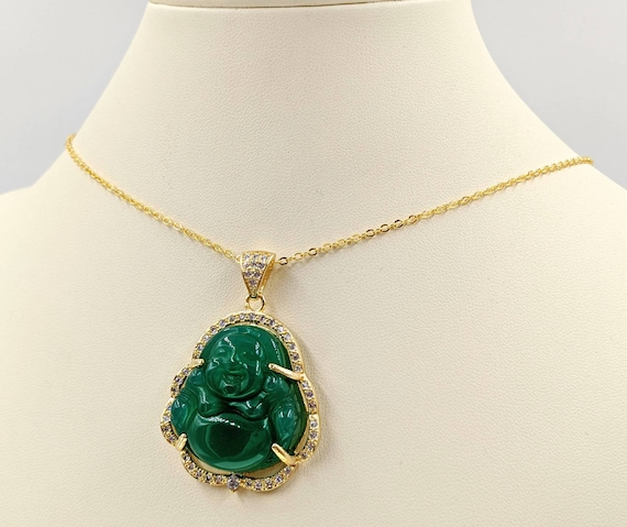 Natural ink jade round ancient dragon pendant dark green jade necklace for  men and women | Shopee Philippines