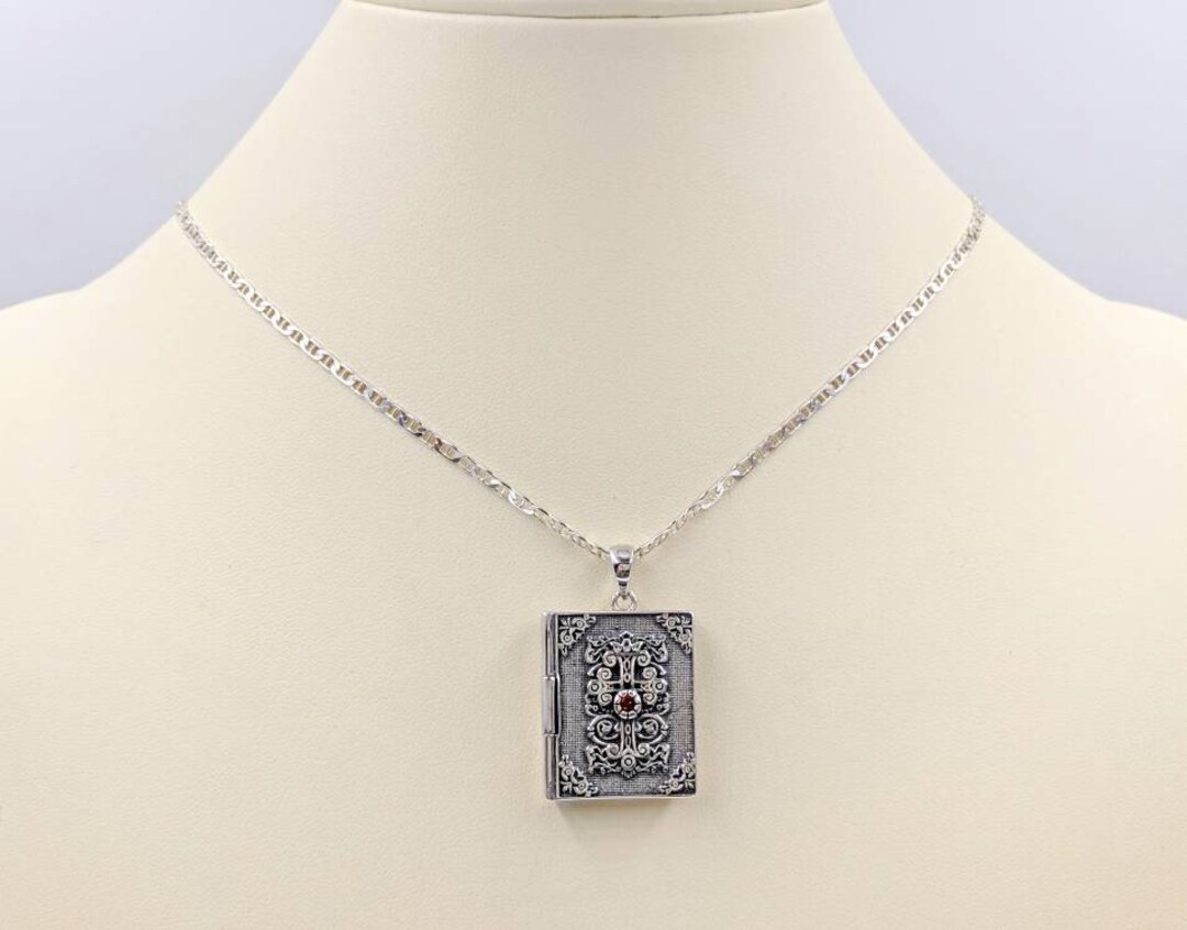 925 Bible Locket Necklace; Bible Necklace; Necklace With Bible; Word of ...