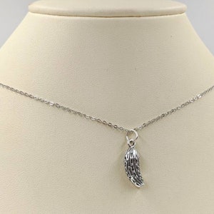 925 Sterling Silver Pickle; Pickle Necklace; Necklace with Pickle; Cucumber Charm Necklace; Silver Pickle Pendant, Infinity Close, Free Ship