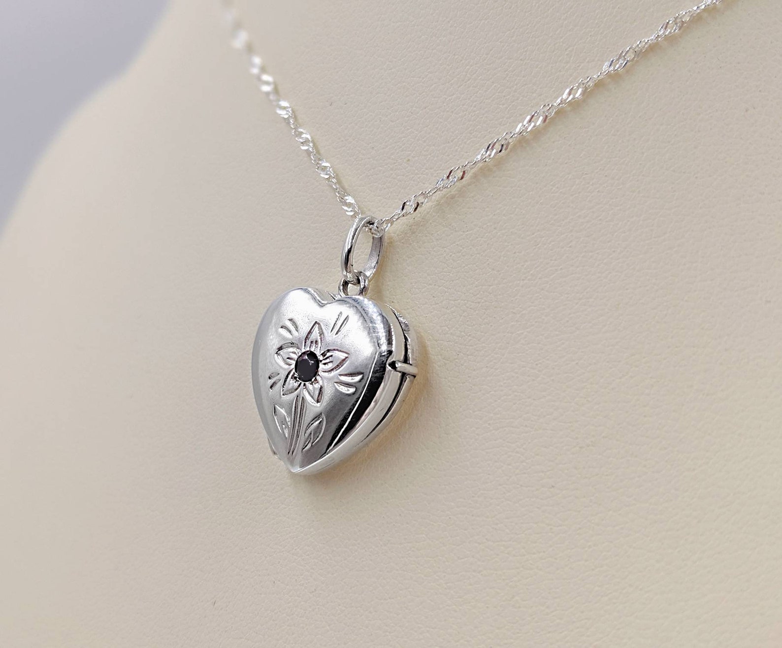 Silver Locket Sun 925 Sterlig Silver Sunflower Locket Necklace; Floral Locket; Silver ...