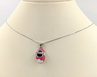 925 Silver Baby Shoe Necklace; Sterling Chain Necklace w Silver & Pink Daisy Baby Bootie; 925 Silver 3D Baby Shoe Necklace, Infinity Close