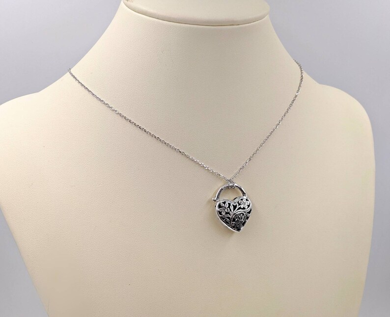 925 Heart Padlock Necklace Silver Lock Pendant Key to My Etsy