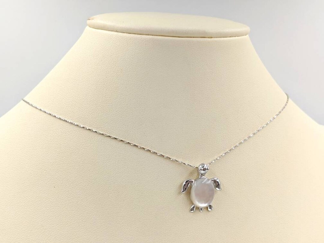 Sterling Mother of Pearl White Turtle Necklace 925 Turtle - Etsy