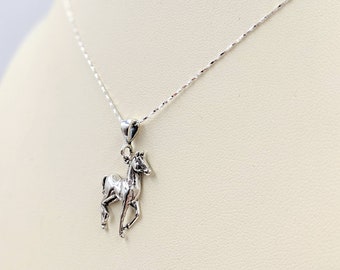 925 Sterling Silver Horse Necklace; Horse Pendant; 3D Silver Foal Horse Necklace; 925 Baby Horse Charm; Silver Horse; Foal, Infinity Close