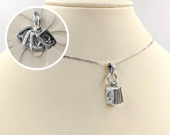 Silver Stack of Cards 925 Necklace; Playing Card Necklace; Joker Card Necklace; Deck of Cards Pendant; Ace of Spades Charm, Infinity Close