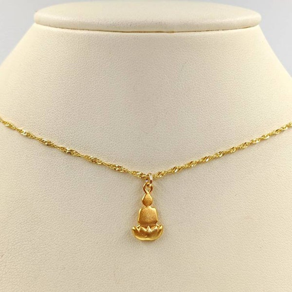 Gold Buddha Pendant Etsy