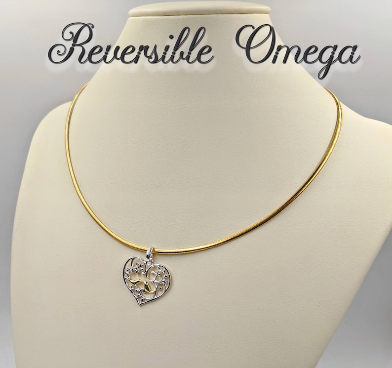 Heart Bird Two Tone Tree Of Life Necklace Gold And Silver Reversible Omega W Pendant Infinity Close - Omega Necklace Gold Pendant Heart Bird Two Tone Tree Of Life Necklace Gold And Silver Reversible Omega W Pendant Infinity Close - Omega Necklace Gold Pendant