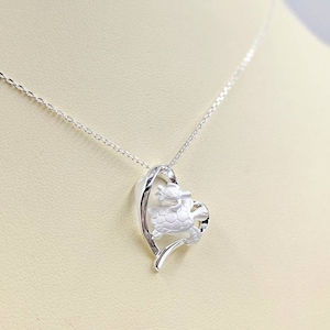 Mother & Baby Sea Turtle Necklace; 925 Sterling Silver Turtle Heart Necklace w Celtic Turtles, Sterling Mom and Child, Infinity Clasp Close