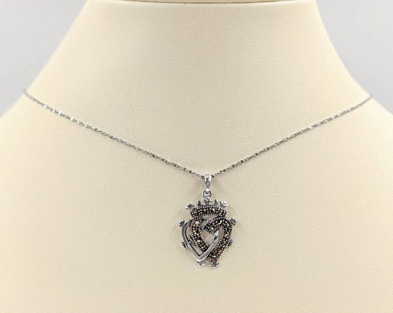 Sterling Silver 925 Double Heart With 