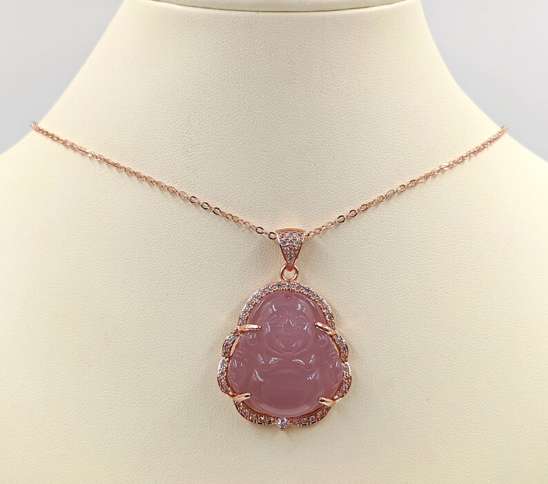 Rose gold buddha necklace Clearance