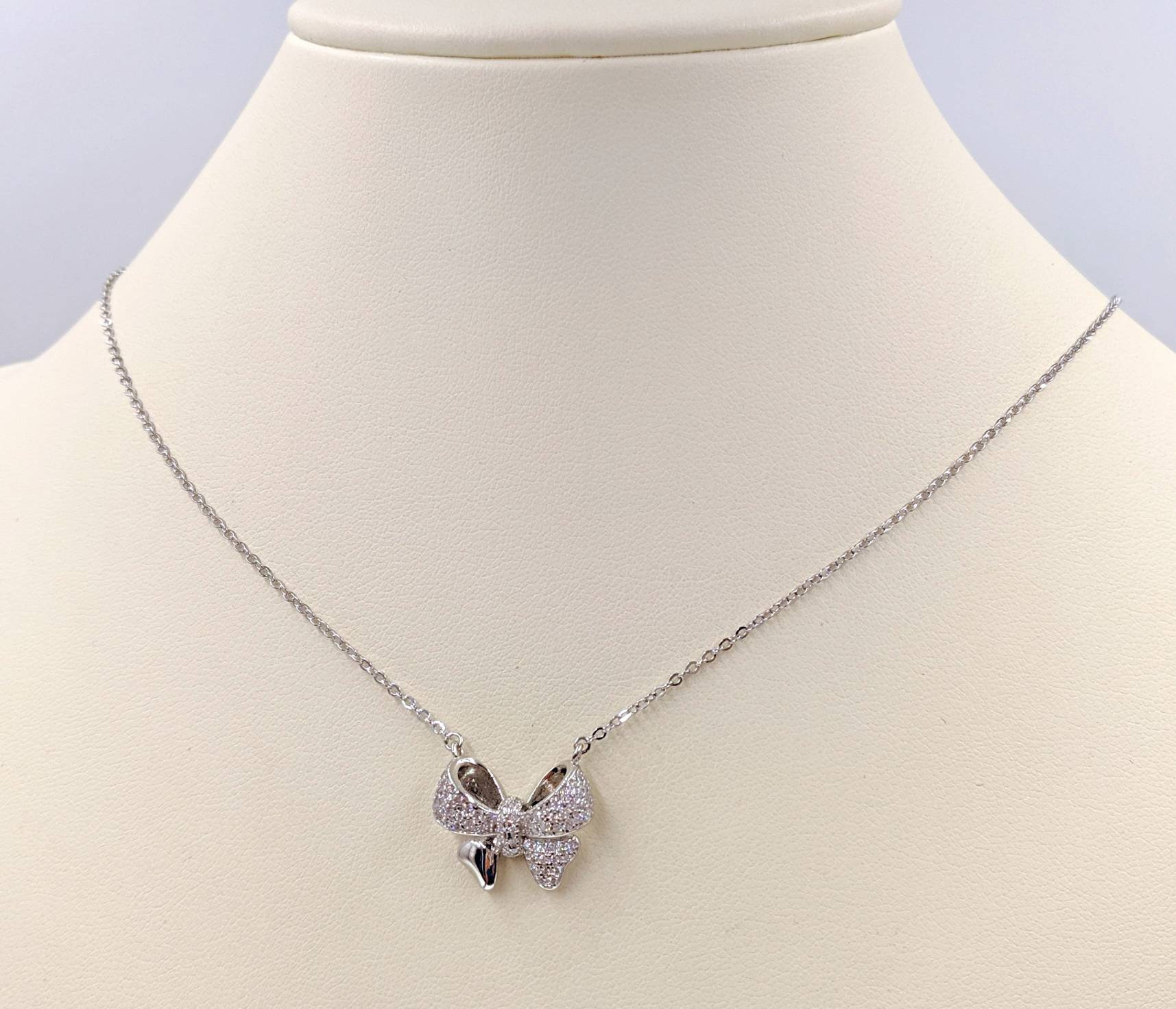 TATIANA☆[Silver925] Glint Big Ribbon Necklace Big ribbon necklace : HURJABOY