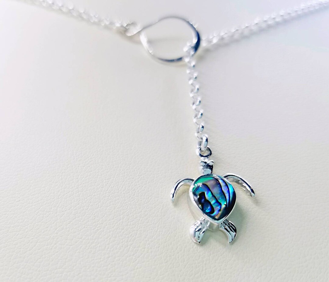 Turtle Infinity 925 Sterling Silver Abalone Shell Turtle Infinity Necklace With 925 ...