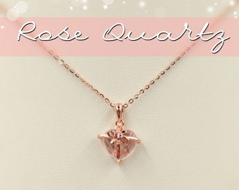 ★関税込★TATIANA★Rose quartz Lock Heart Long Necklace★ Designer fashion, Seoul-fully created | W Concept