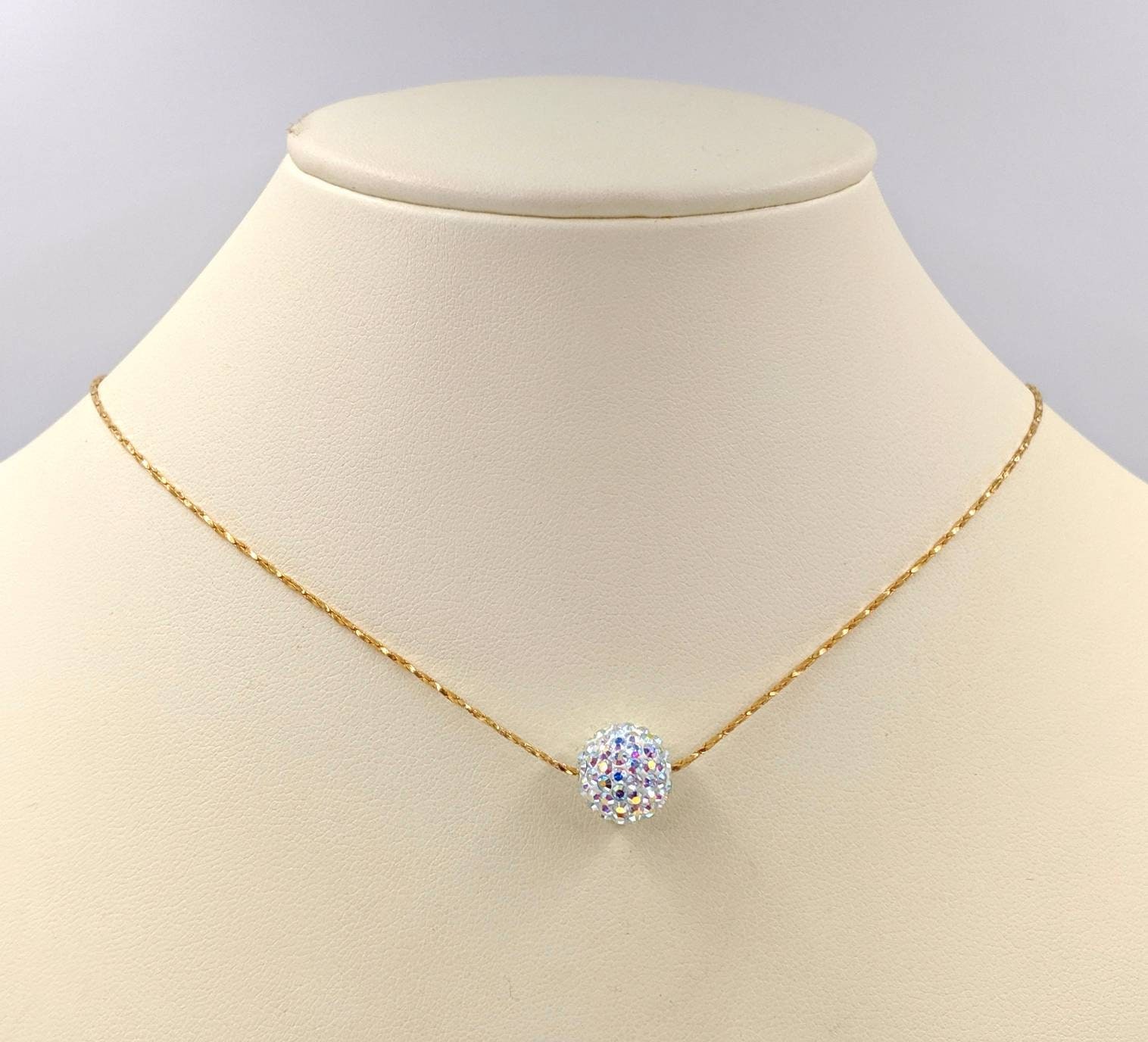Swarovski disco store ball necklace