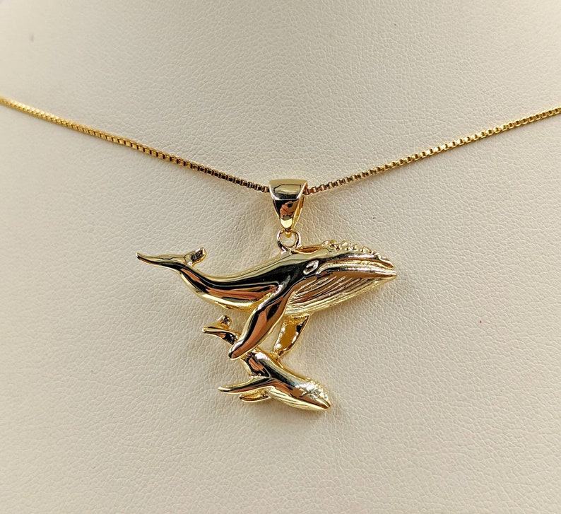 Rose Gold Whale Gold Mother & Baby Whale Necklace 925 Mom Etsy