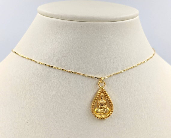 Buy 24K Gold Vermeil Buddha 925 Buddha Necklace Small Gold Buddha