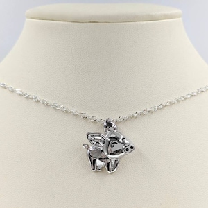 925 Sterling Silber Halskette - Schweinchen Anhänger mit Herz; Glückliches Schwein Halskette; Entzückender Schwein Anhänger; Ferkel Charm mit Herz, Infinity schließen