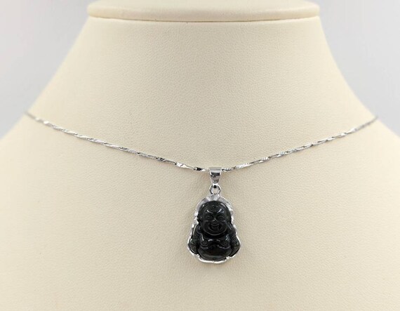 Obsidian shop buddha pendant