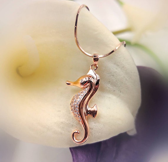 Rose Gold Sea Horse Rose Pave Sea Horse 