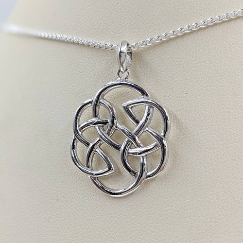 925 Silver Celtic Infinity Knot Necklace; Sterling Silver Celtic Knot; 925 Silver Chain w shops Celtic Knot; Irish Necklace; Irish Infinity Knot