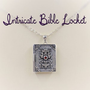 925 Bible Locket Necklace; Bible Necklace; Necklace With Bible; Word of ...