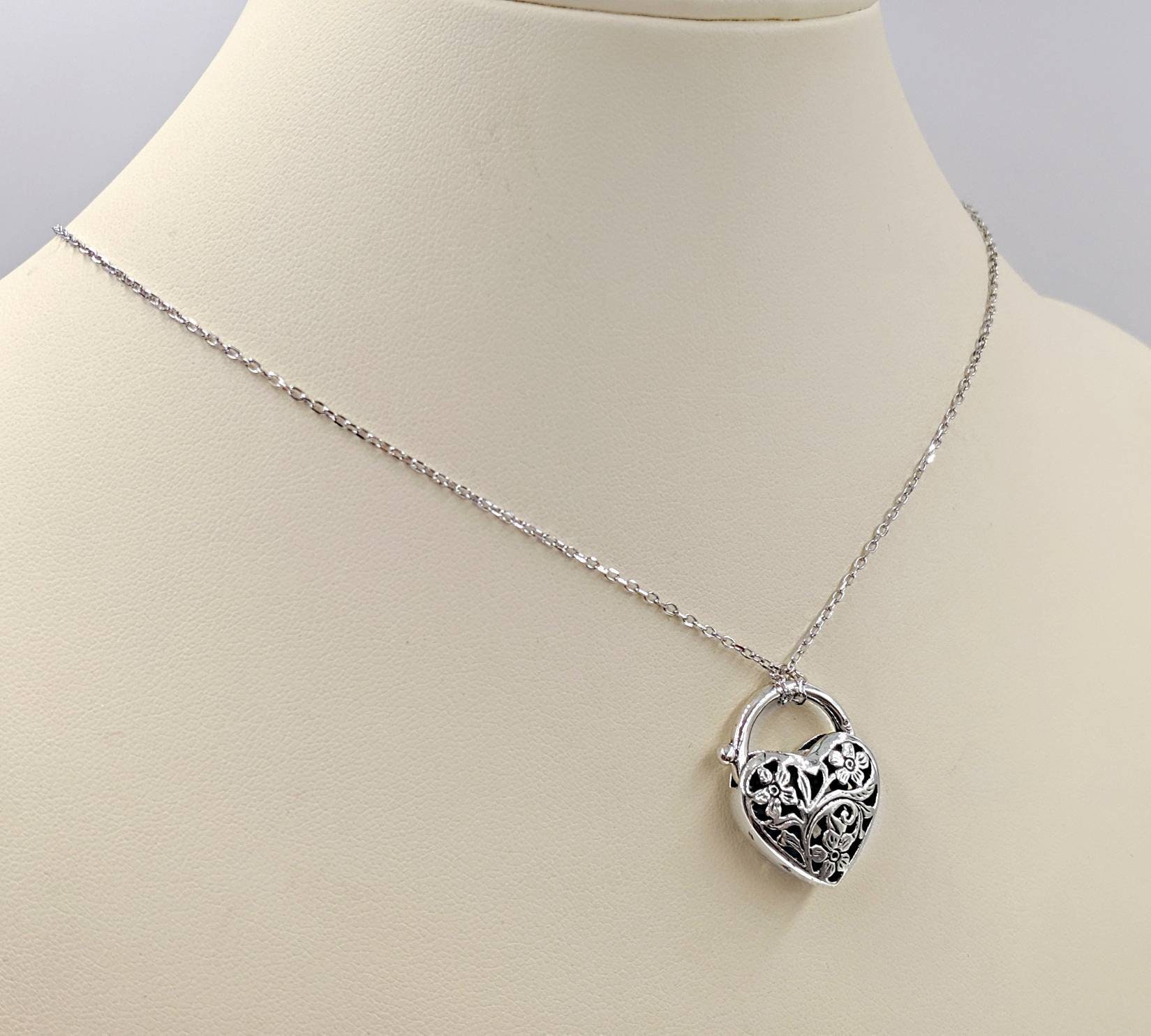 925 Heart Padlock Necklace Silver Lock Pendant Key to My Etsy