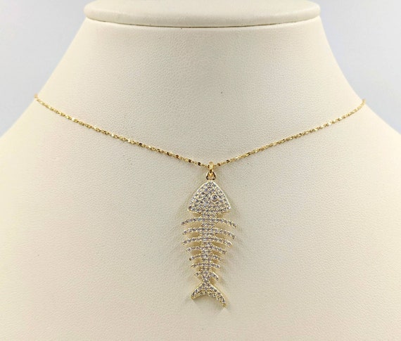 Edie Fish Gold Pendant 14k/18k at your door step | dishis designer jewellery