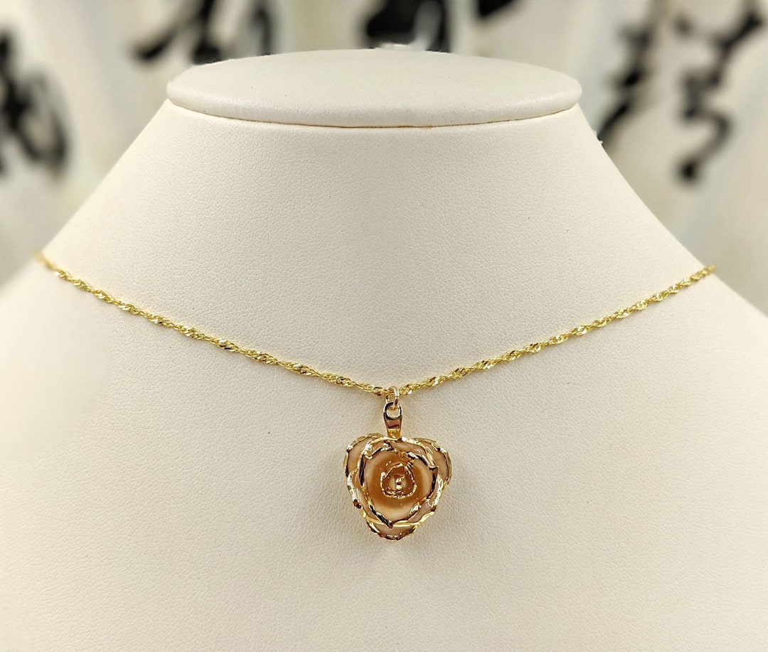 Camellia Rose Pendant Drop Necklace