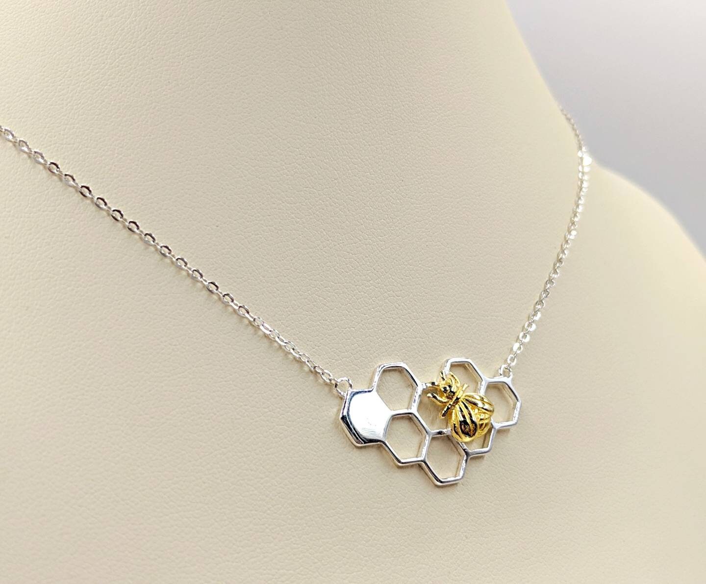 Honeycomb and bee best sale necklace