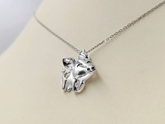 Sterling silver pig necklace deals