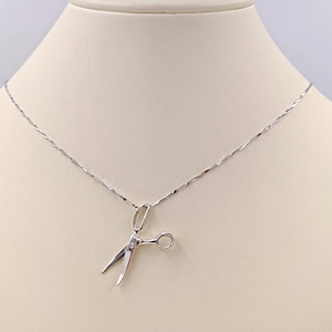 925 Sterling Silver Scissors Necklace; Scissor Necklace; Hair Stylist Pendant; Scissors Charm; Hair Dresser Gift Necklace, Infinity Close