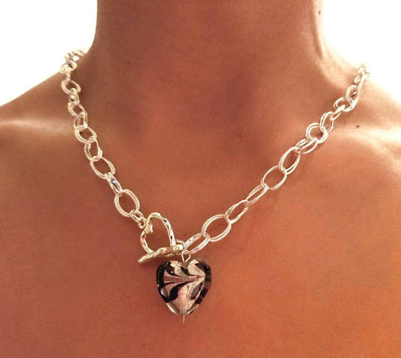 Sterling Silver Fancy Double Link Chain Necklace With Etsy