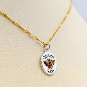 Silver Queen Bee 925 Necklace; Sterling Bumble Bee; Silver Bee Necklace; Queen Bee Pendant; Silver Bee Charm; Sterling Wasp, Infinity Close