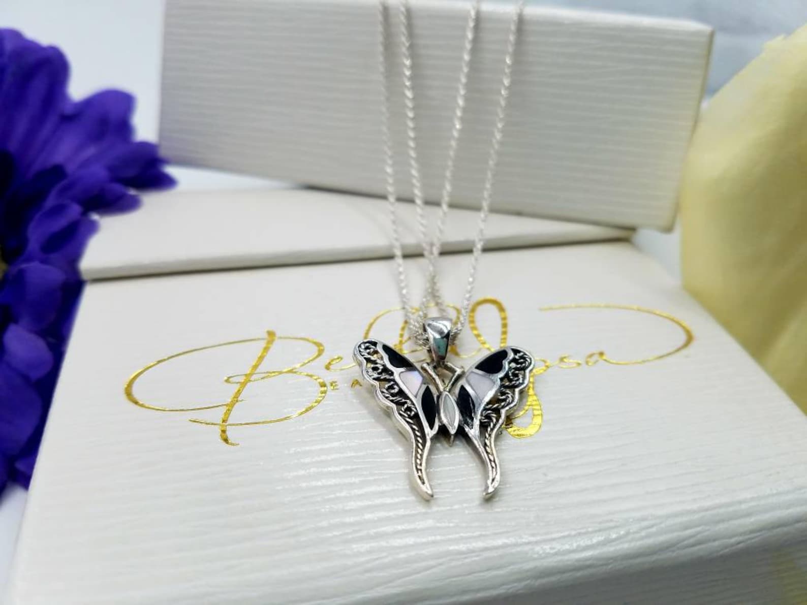 Sterling Silver Double Strand Rope Chain Necklace W 925 Pink & Etsy