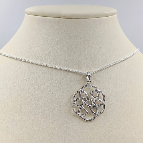 925 Silver Celtic Infinity Knot Necklace; Sterling Silver Celtic Knot; 925 Silver Chain w shops Celtic Knot; Irish Necklace; Irish Infinity Knot