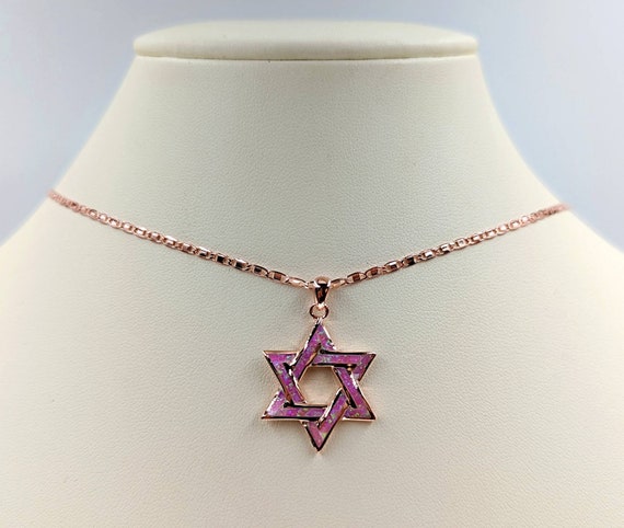 Rose gold star cheap of david necklace