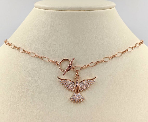 Rose gold on sale toggle necklace