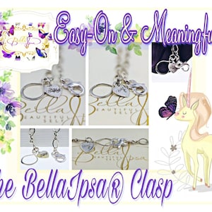 Peut inclure: Un fermoir de bracelet &agrave; breloques en argent avec un charme en forme de c&oelig;ur qui dit "The Bella Ipsa" et un petit charme en forme de papillon. Le fermoir est facile &agrave; utiliser et est un excellent moyen d'ajouter une touche personnelle &agrave; vos bijoux.