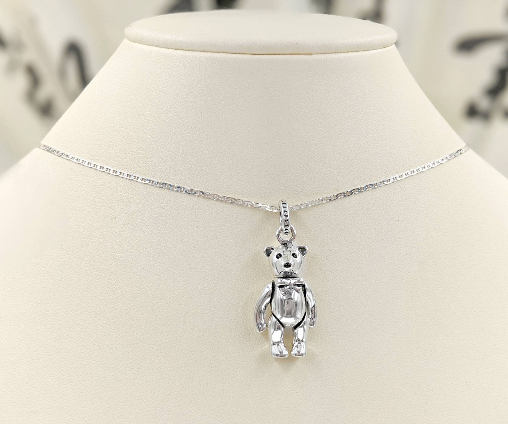 ネックレス・ペンダント Teddy Bear Necklace #5841 Sterling Silver Teddy Bear Pendant, Teddy Bear Necklace,kids