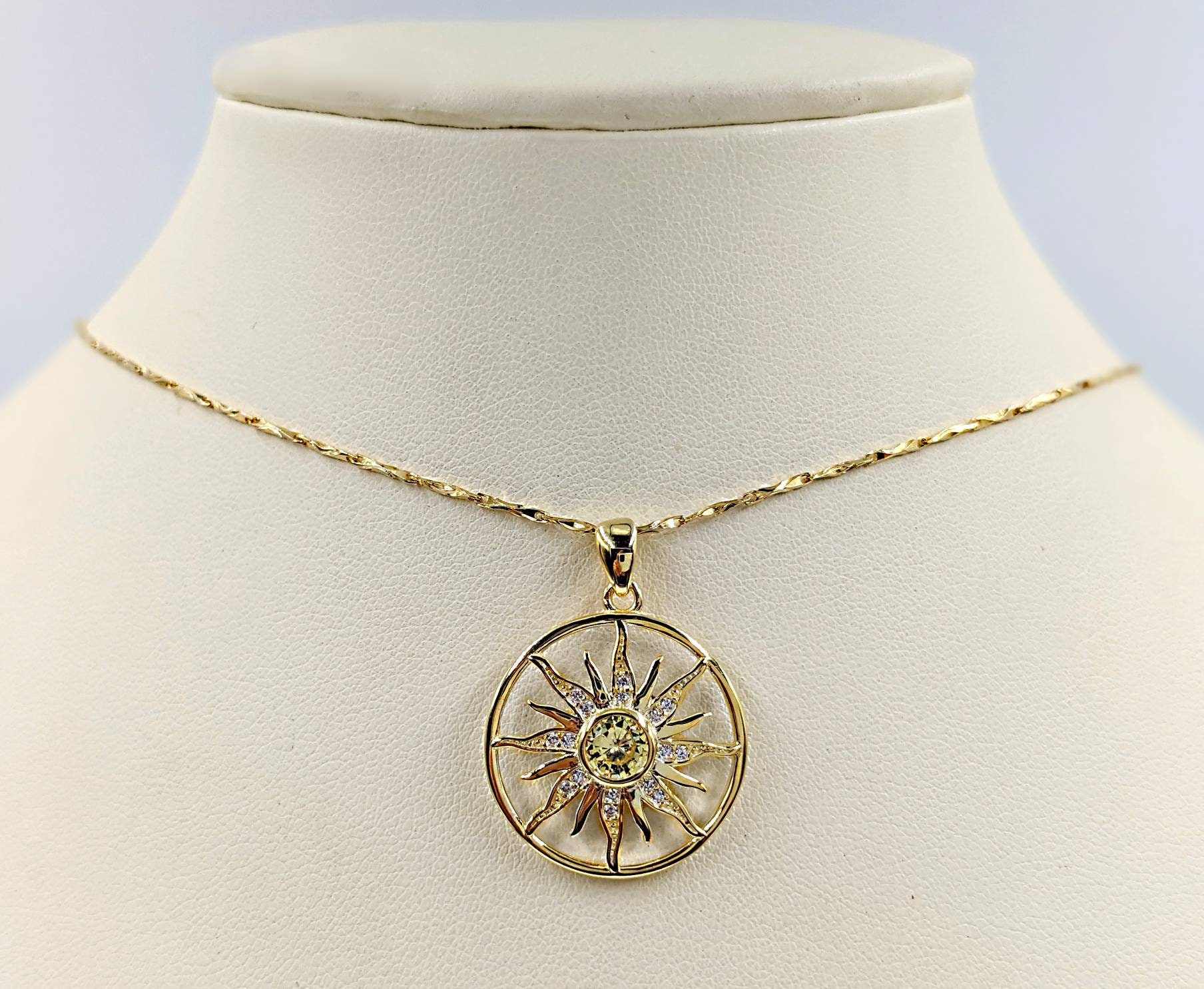 Opal Sun Pendant Necklace in Silver | Lisa Angel