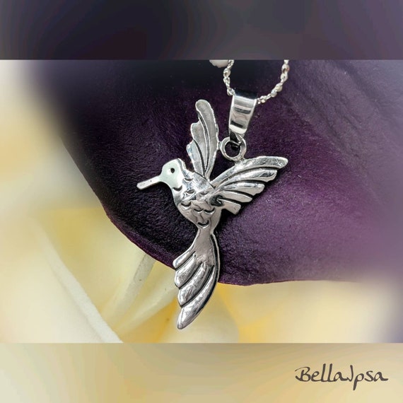 ONEFINITY Collana Colibrì E Croce In Argento 925 – Gioiello Donna Regalo Con Scatola - 3