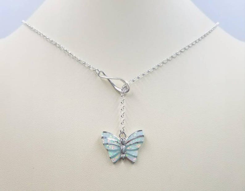 Butterfly Lariat Adjustable Butterfly Infinity Necklace | Etsy