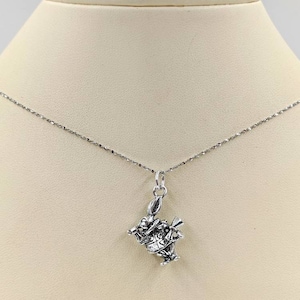 White Rabbit Necklace; 925 Sterling White Rabbit Necklace; Wonderland White Rabbit Pendant; White Rabbit Character, Infinity Close