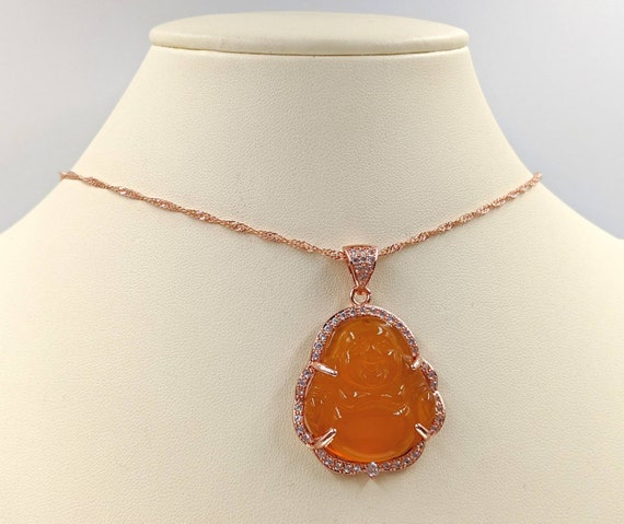 Orange cheap buddha necklace