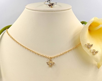 Bracciale a forma di ape in oro per donna, bracciale a