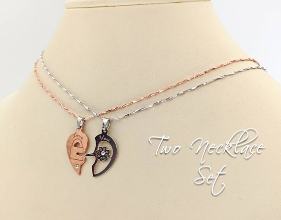 Best friend necklaces lock and deals key